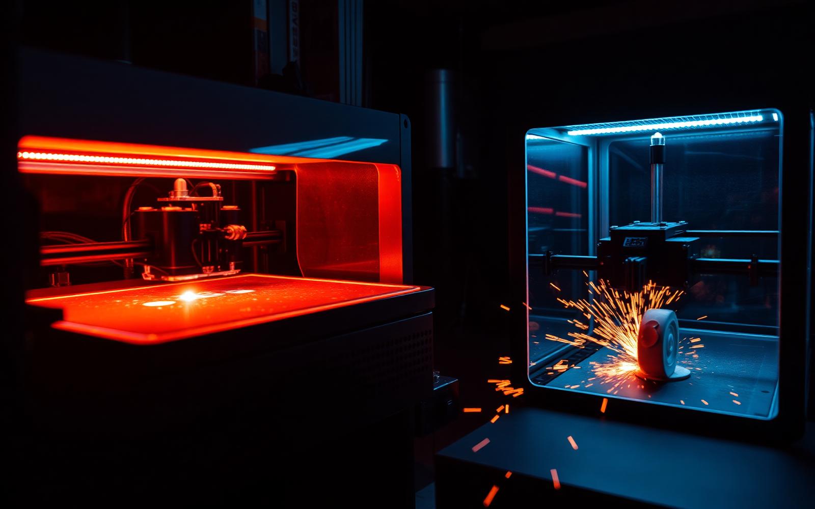 Průmyslová dílna s 3D tiskárnou, UV tiskem a laserovým gravírováním